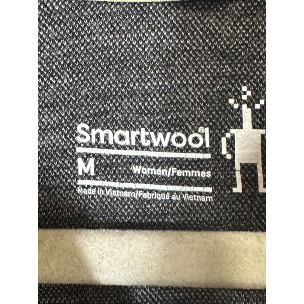 Smartwool Classic Base Layer Women's Size M Black Thermal Merino Wool 1/4 Zip - Picture 2 of 3